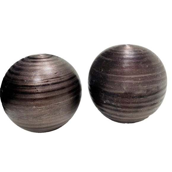 Brown Balls Center piece / Spheres Decor Balls 2 Pcs Decorative - Picture 1 of 14